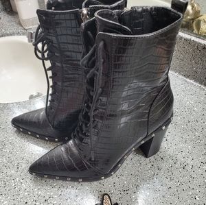 Black stud boots